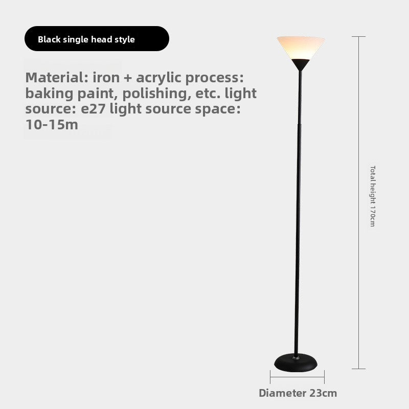 Torchiere Floor Lamp with Reading Light – Modern Black Metal 2-Light Floor Lamp, Gooseneck Reading Lamp, Frosted Glass Shade, Tall Standing Lamp for Living Room Bedroom Office