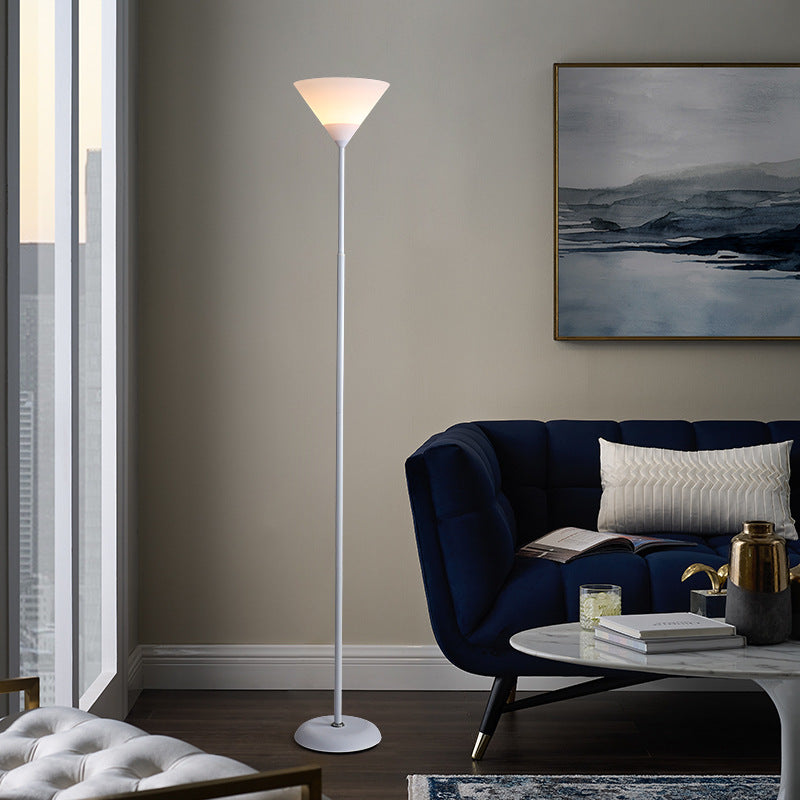 Torchiere Floor Lamp with Reading Light – Modern Black Metal 2-Light Floor Lamp, Gooseneck Reading Lamp, Frosted Glass Shade, Tall Standing Lamp for Living Room Bedroom Office