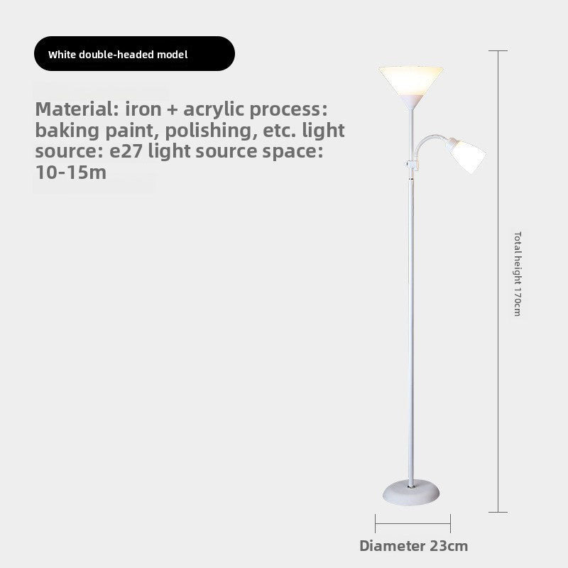 Torchiere Floor Lamp with Reading Light – Modern Black Metal 2-Light Floor Lamp, Gooseneck Reading Lamp, Frosted Glass Shade, Tall Standing Lamp for Living Room Bedroom Office